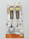 Cartoon animal-shaped children's stainless steel tableware set with spoons and forks. Stainless steel spoons and forks are suitable for children in family dining rooms Item Picture